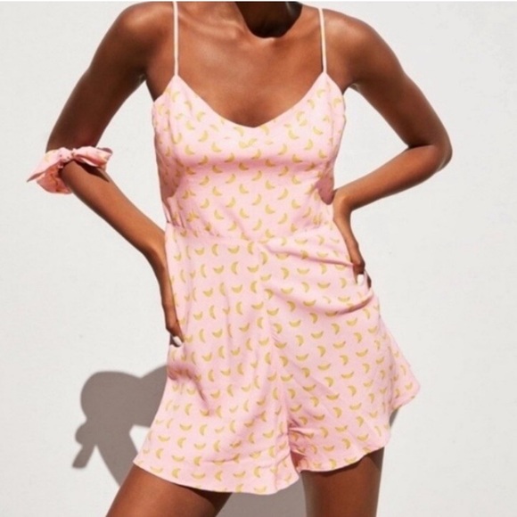 Zara Pants - NWOT ZARA Banana Print Romper Size S